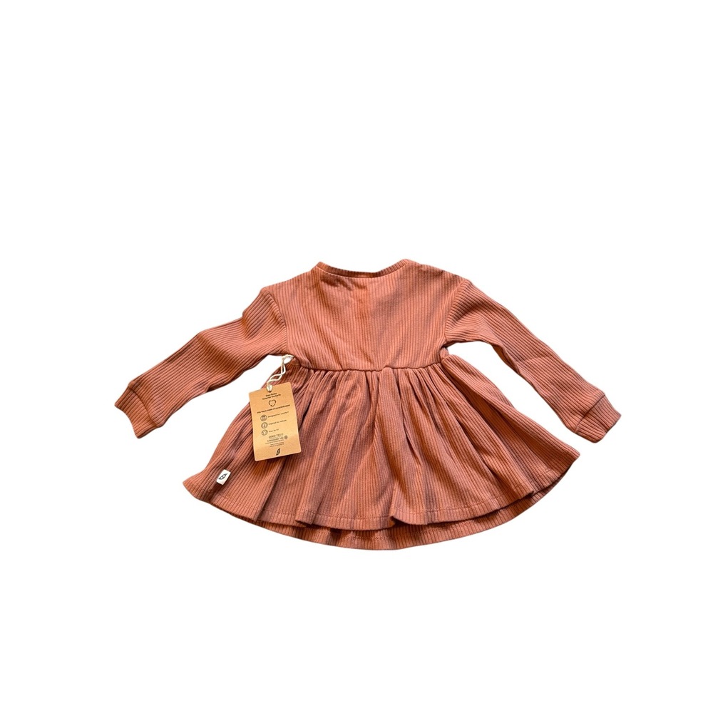 Easy Peasy Baby Doll Top 18M Ribbed Organic‎ Cotton Long Sleeve NWT - Picture 3 of 3